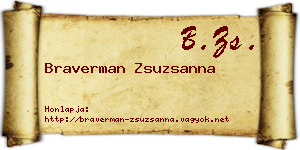 Braverman Zsuzsanna névjegykártya